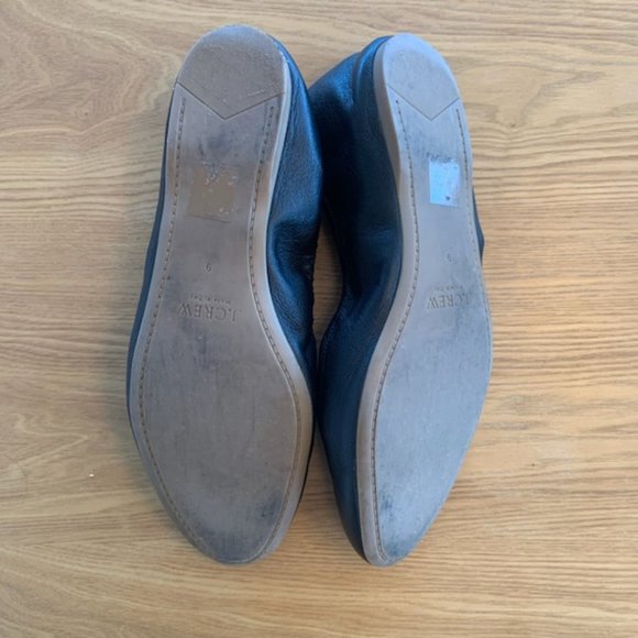 J. Crew Black Leather Italian Ballet Flats Size 9 (Fits like 8.5) - Picture 5 of 5